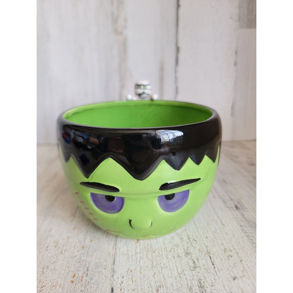 Frankenstein Halloween candy dish bowl 222 Fifth fright Night home decor